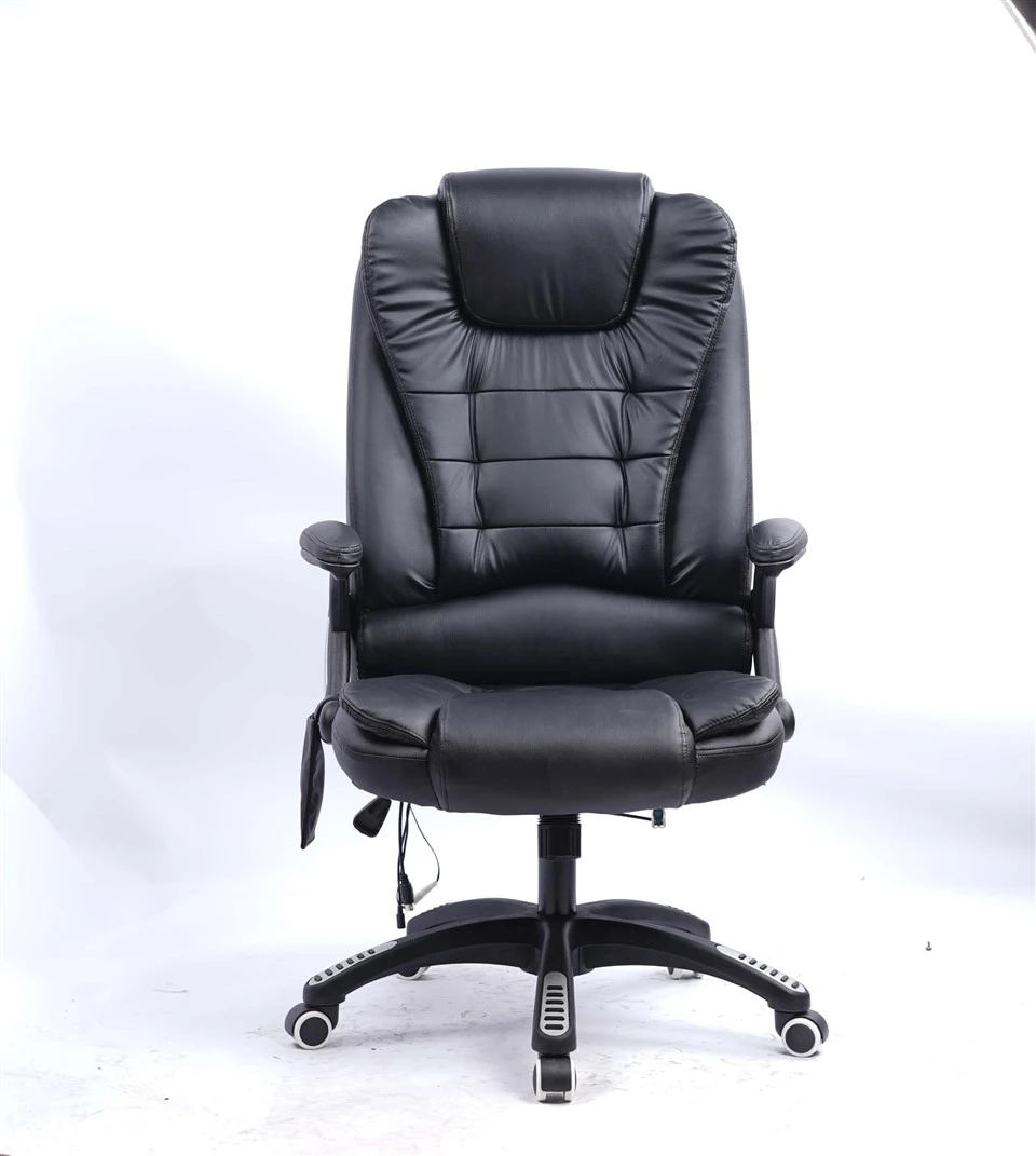Sedia da ufficio ergonomica in pelle nera